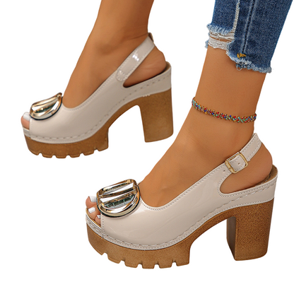 👡51 % de réduction + livraison gratuite✨Sandales élégantes à bout ouvert et boucle à talons